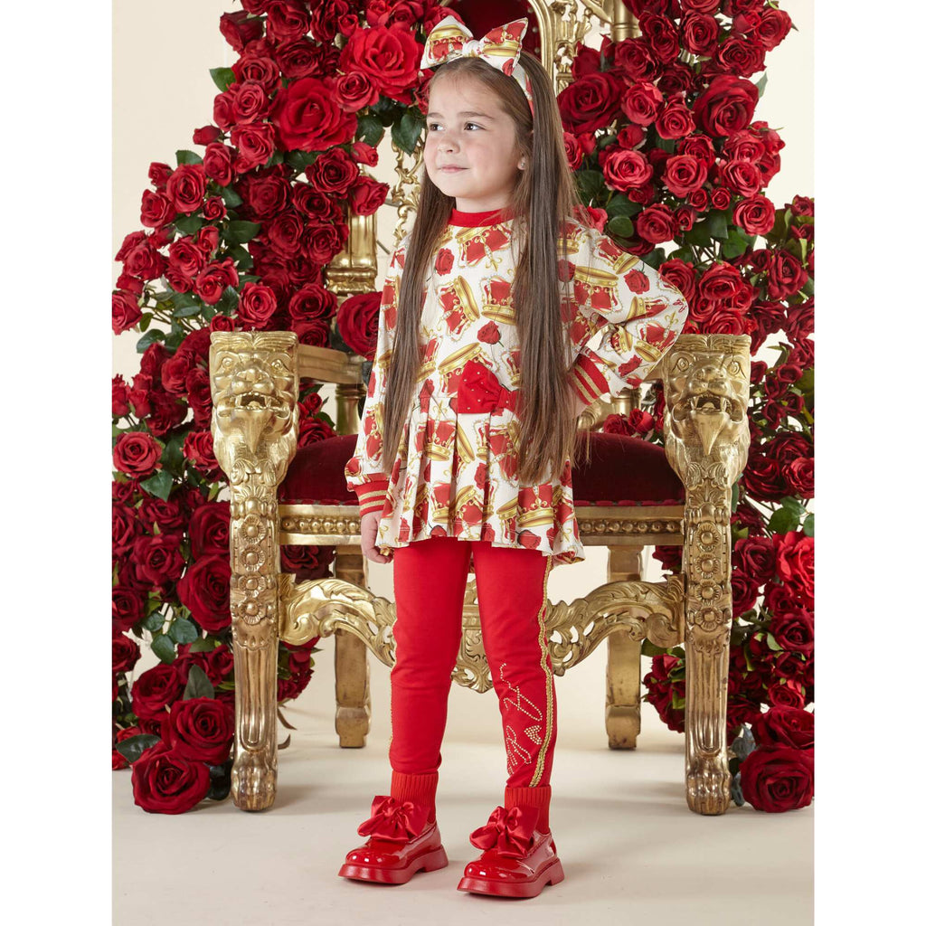 A Dee Candy Red Cute Crown Jumper & Leggings Set