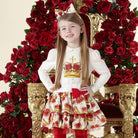 A Dee Clara Girls Cream Crown Frill Dress