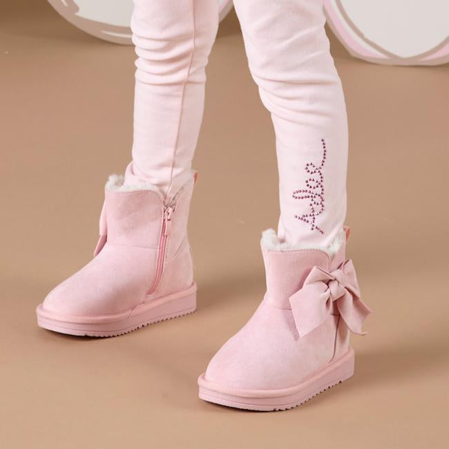 A Dee Girls Bow Ugg Boots In Baby Pink