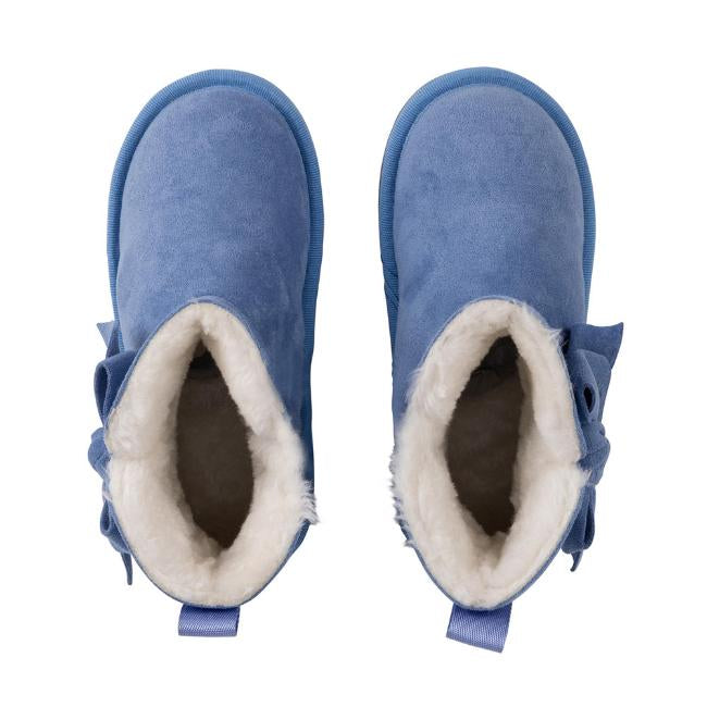 A Dee Iced Blue Bow Sheepskin Casual Boot For Girls