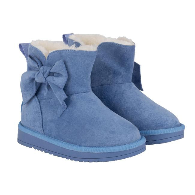 A Dee Iced Blue Bow Ugg Style Boot For Girls