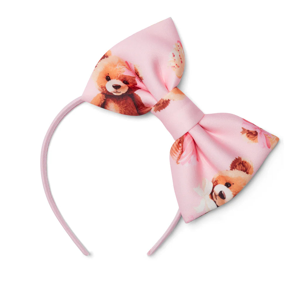 	A Dee pink teddy print hairband for girls – one size accessory