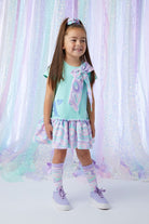 A Dee Norah Miami Print Bow Dress For Girls