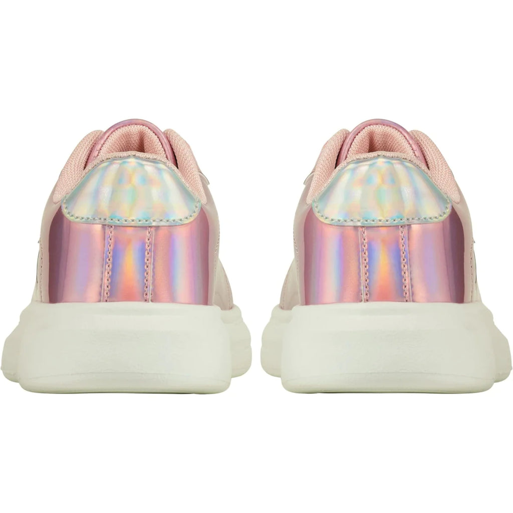 A Dee Queeny Girls Peony Pink Heart Trainers - Back