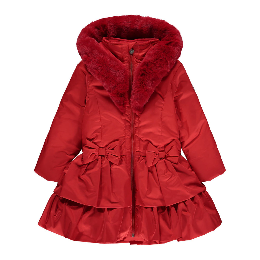 A Dee Serena Girls Red School Coat With Hood