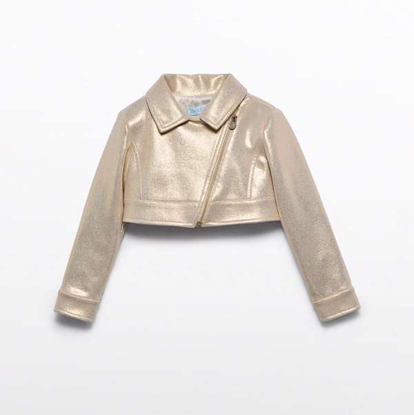 Abel & Lula Gold Cropped Jacket For Girls