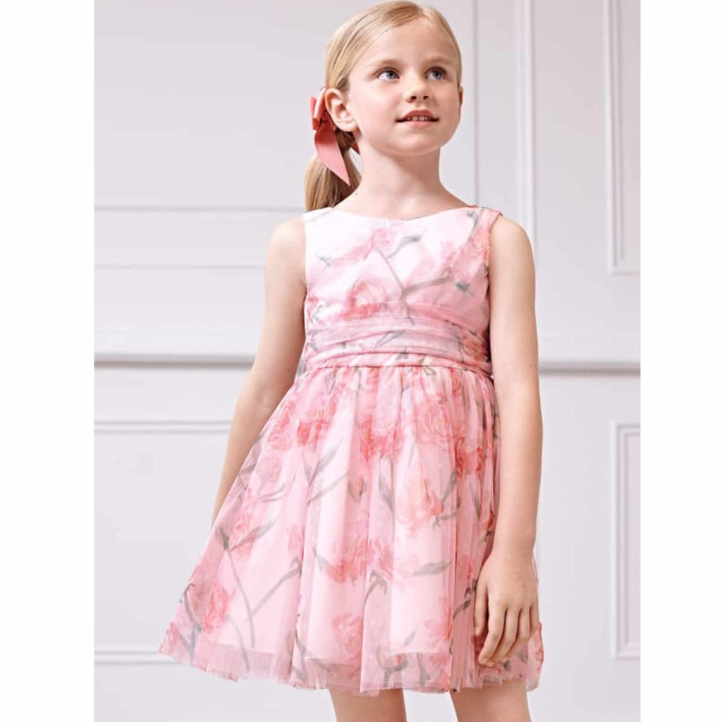 Abel & Lula Pink Tulle Occasion Dress For Girls 
