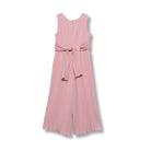 Abel & Lula Pale Pink Pleated Chiffon Confirmation Jumpsuit From The Back