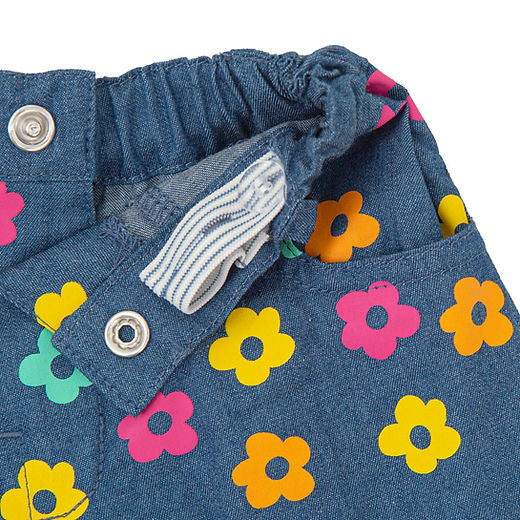 Agatha Ruiz de la Prada Girls Yellow Denim Shorts Set With Elastic Waist