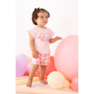 Pink and white gingham girls shorts set with logo heart top – Agatha Ruiz de la Prada summer collection