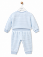 Babybol baby boys blue 2 piece outfit set back view