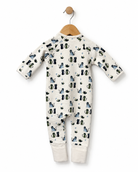 Babybol baby boys cream cat print long sleeve romper back