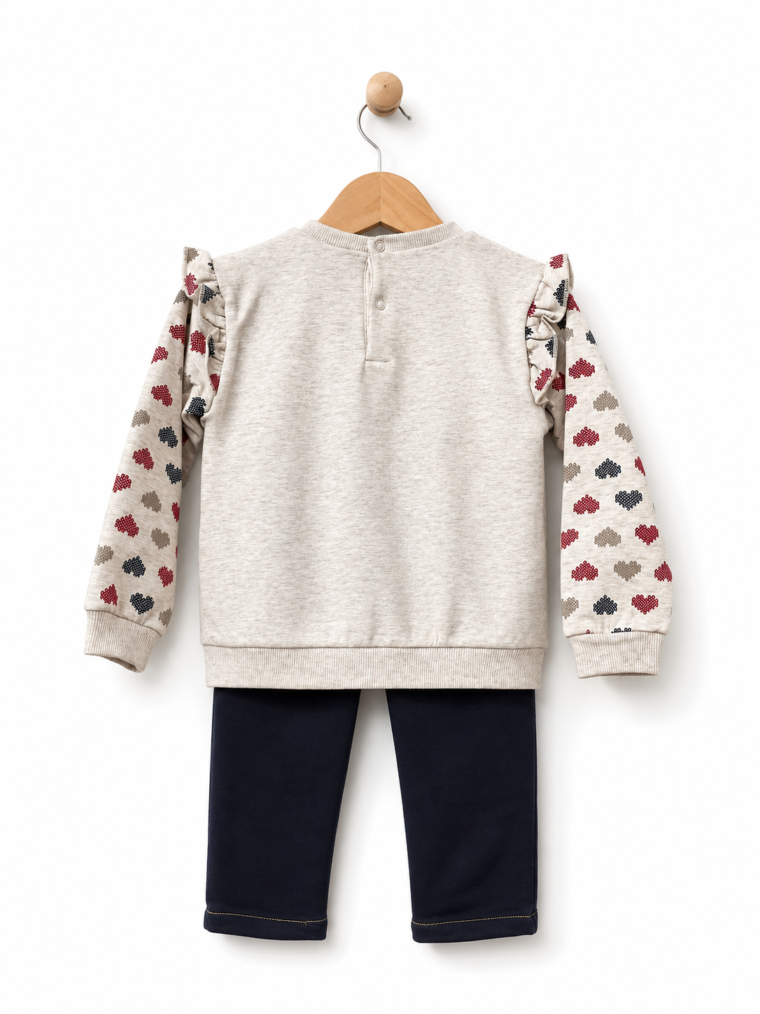 Girls heart print sweatshirt and jeans set