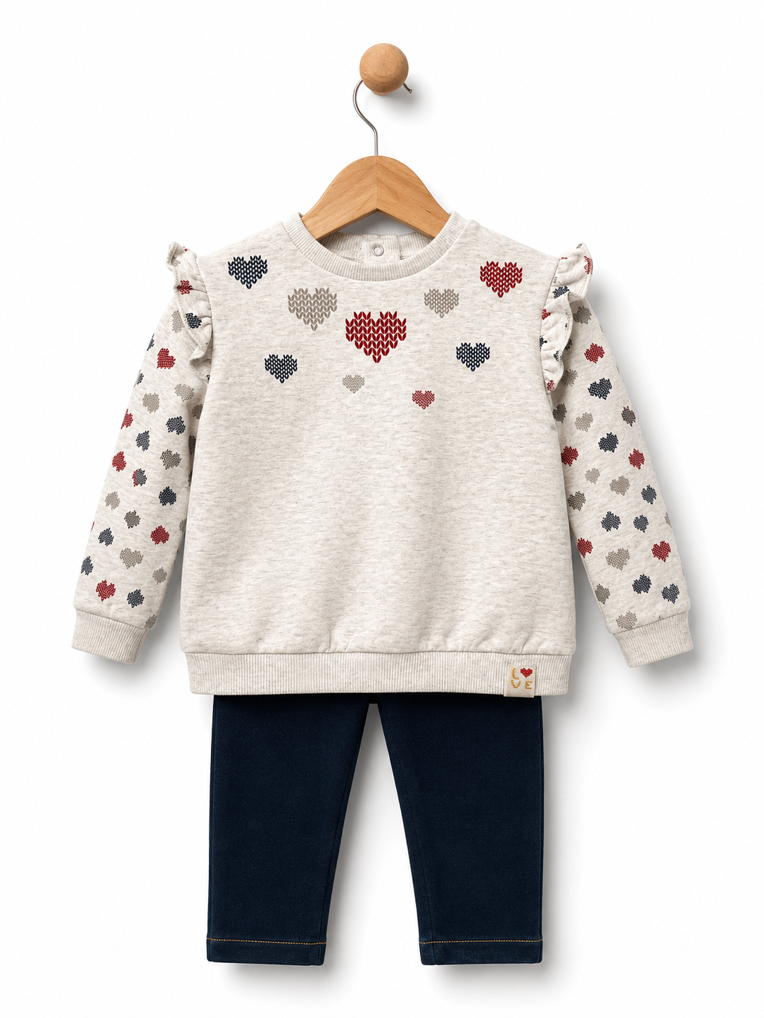 Babybol girls heart top and jeans 2 piece outfit set