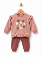 Babybol Be Youtiful sweatshirt and joggers outfit set for baby girls 