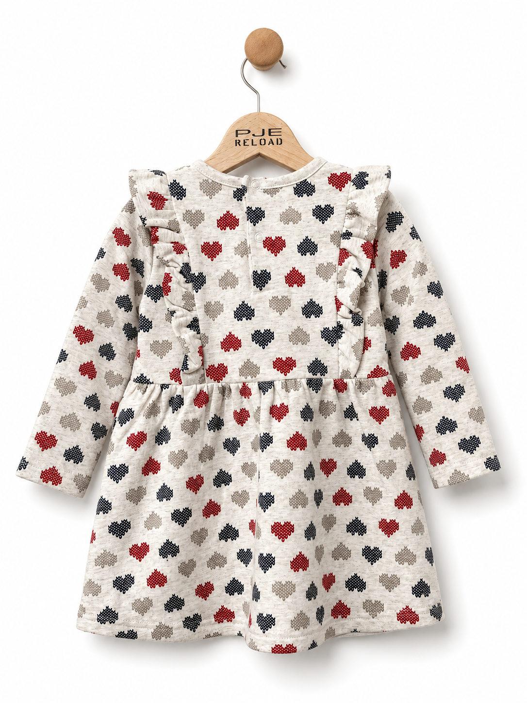 Girls heart print long sleeve dress by Babybol
