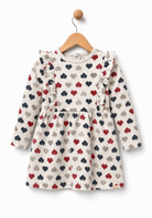 Babybol baby girls heart print frill party dress    