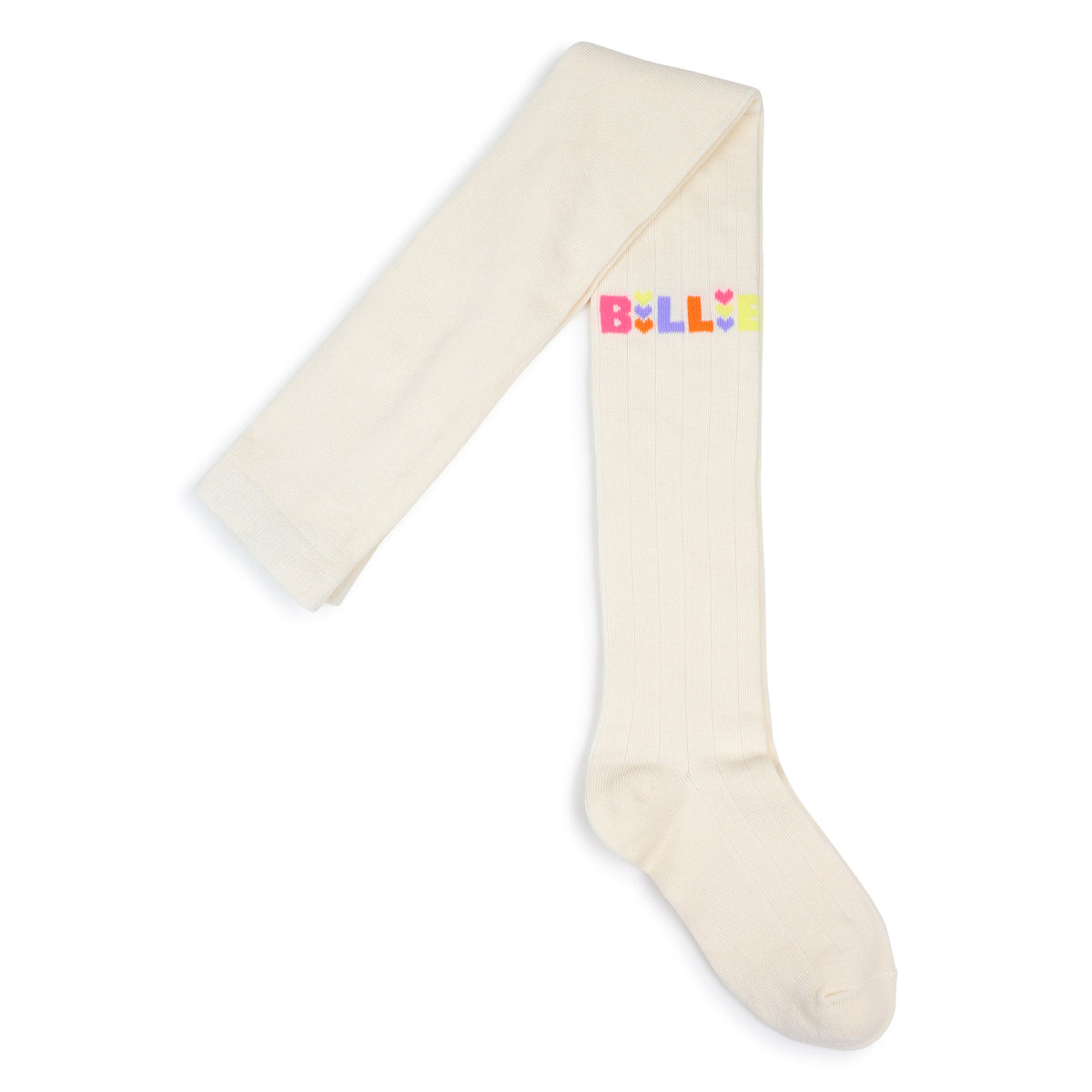 Billieblush girls cream cotton tights with colourful logo lettering