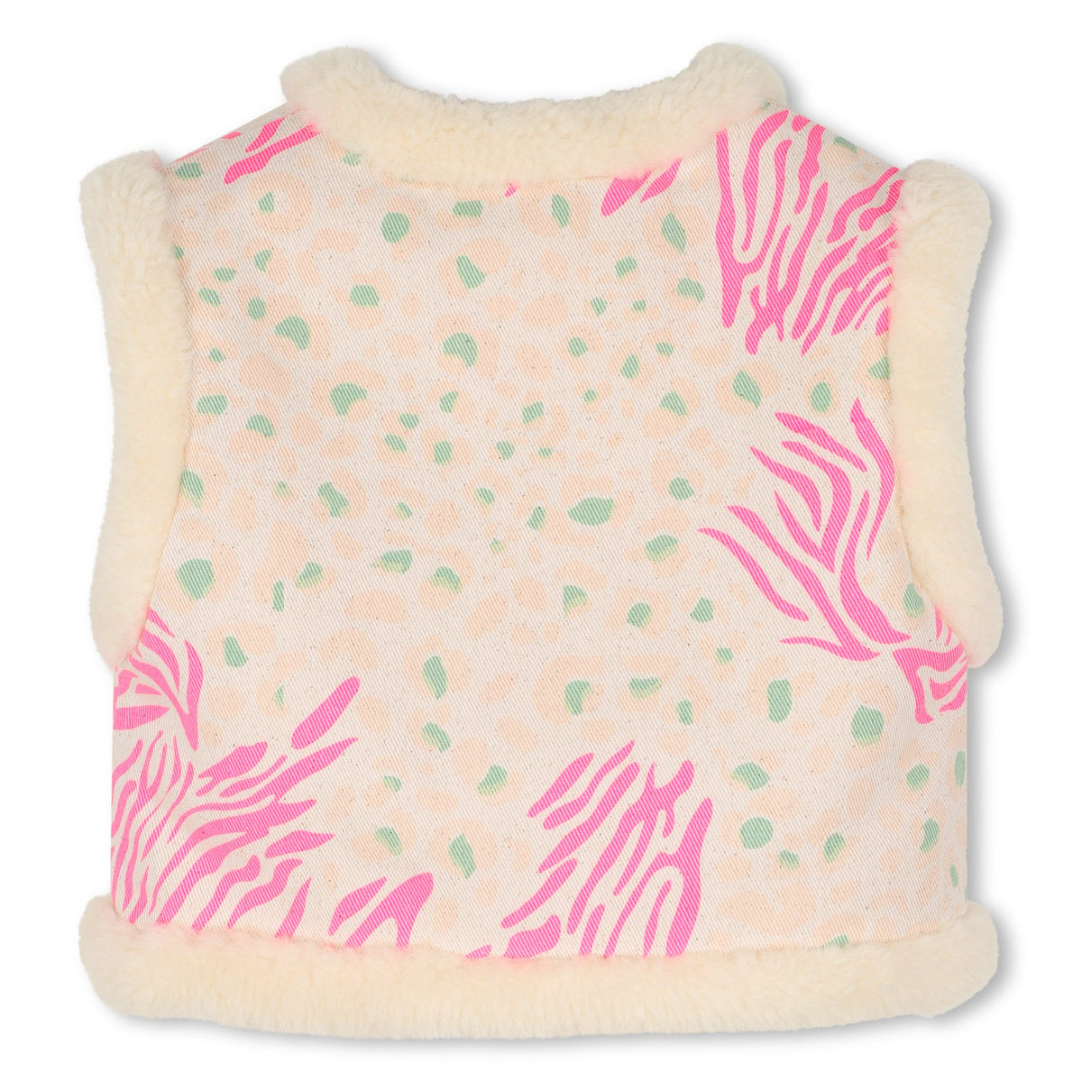 Billieblush girls cream and pink printed gilet back view