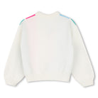 Back view of Billieblush girls cream knit jumper with ribbed cuffs and hem