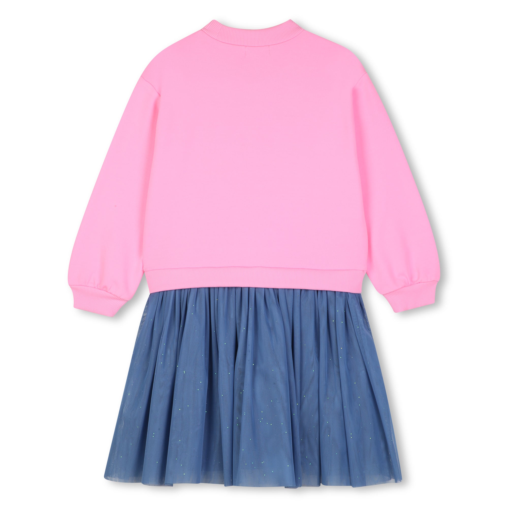 Back view of Billieblush girls pink and blue 2-in-1 dress