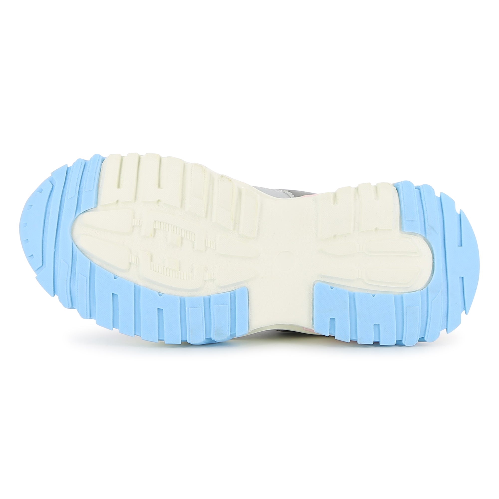 Billieblush girls chunky trainers blue and cream rubber outsole