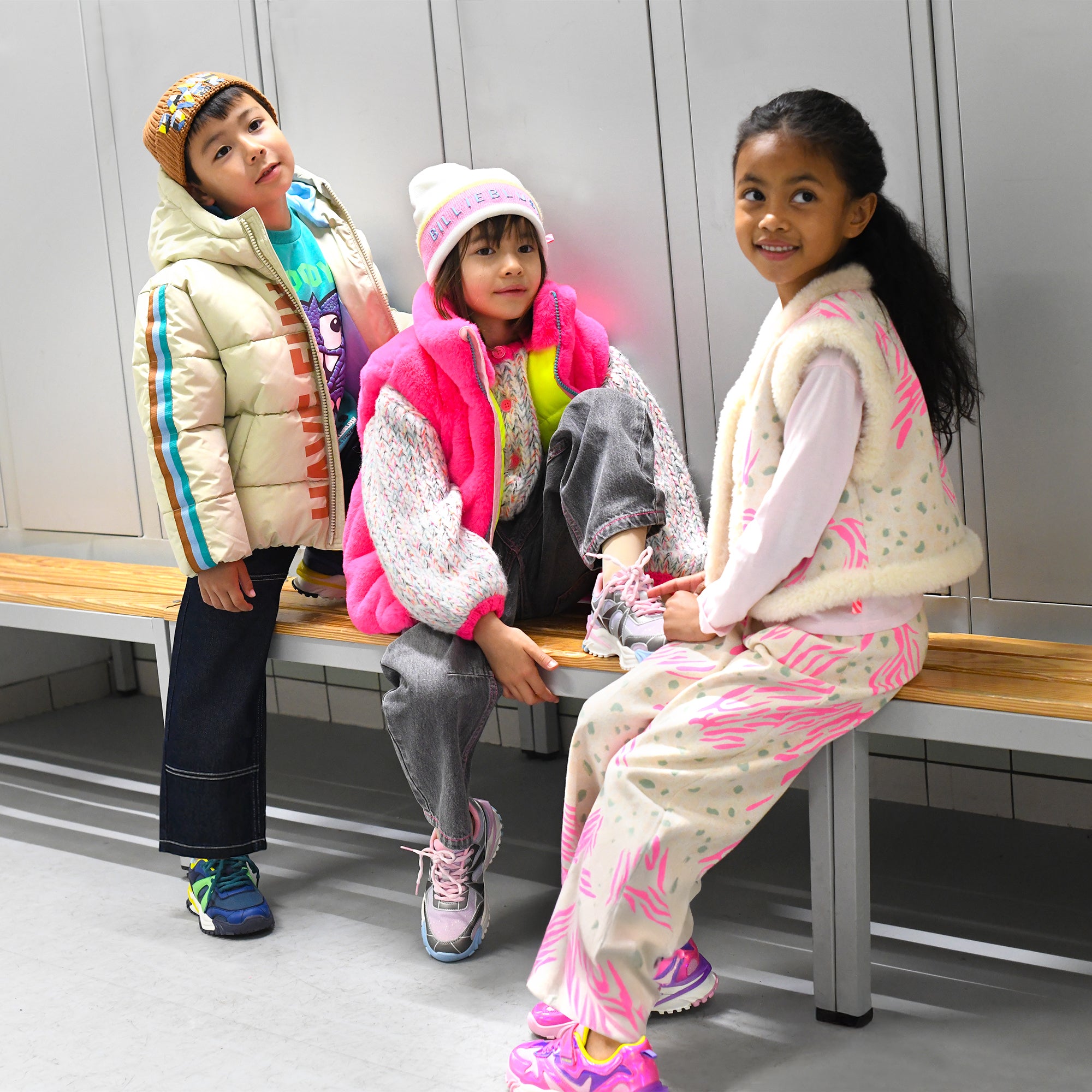 Billieblush girls trainers styled with colourful casual children's outfits