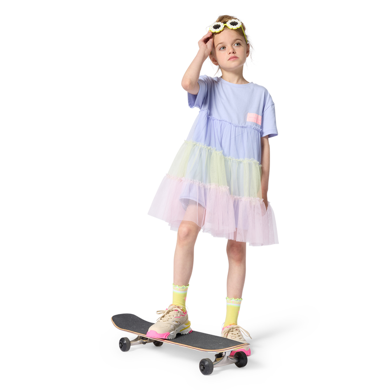 Billieblush girls dress outfit styled with trainers pastel tulle skirt