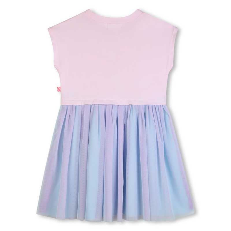 Billieblush girls pink and pastel tulle skirt dress back view