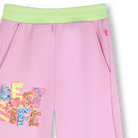 Billieblush girls pink joggers sequin slogan and heart detail close up