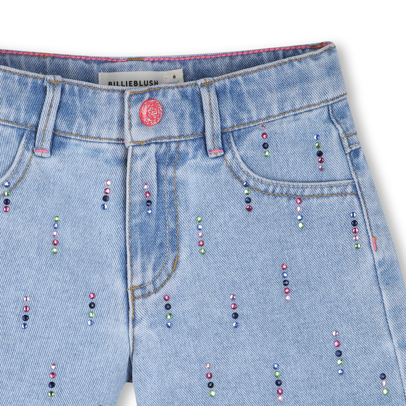 Billieblush girls denim shorts multicolour stud detail close up
