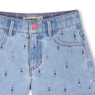 Billieblush girls denim shorts multicolour stud detail close up