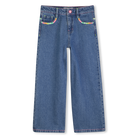 Billieblush girls wide leg dark denim jeans front view