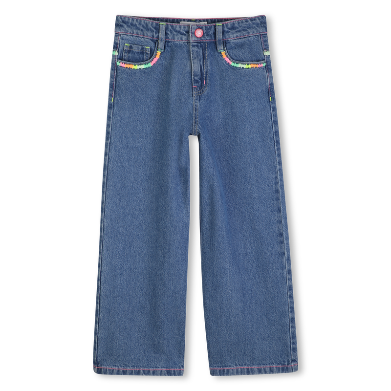 Billieblush girls wide leg dark denim jeans front view