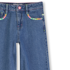 Billieblush girls denim jeans multicolour trim pocket detail