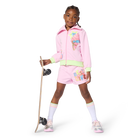 Billieblush girls outfit pink fleece shorts styling