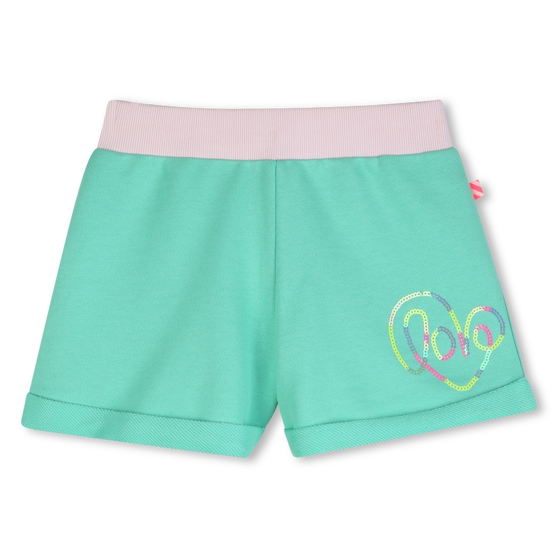 Billieblush girls green fleece shorts sequin heart