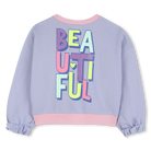 Billieblush girls purple beautiful slogan sweatshirt back