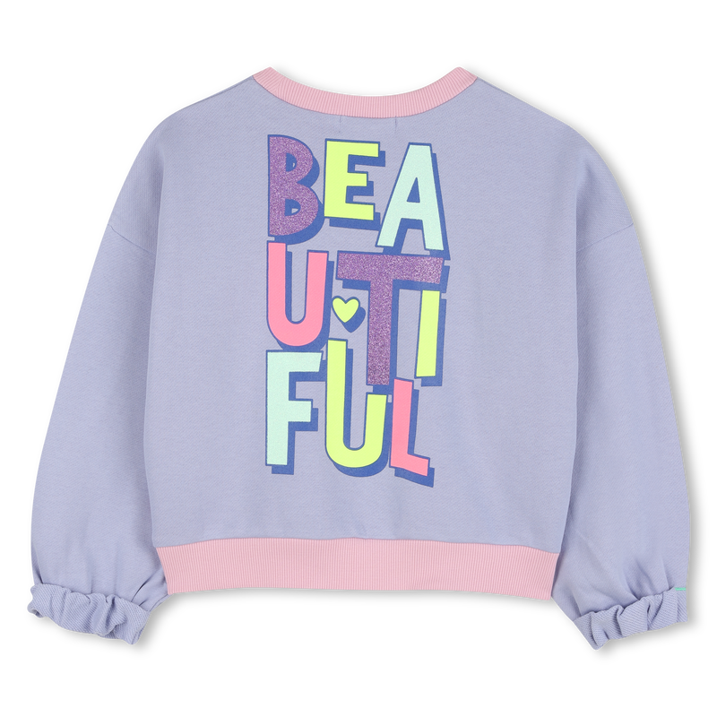 Billieblush girls purple beautiful slogan sweatshirt back