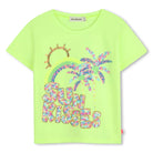 Billieblush girls lime green palm print sequin t-shirt front