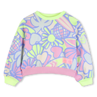 Billieblush girls floral print sweatshirt back view neon trim