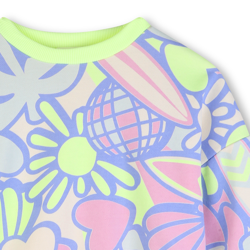 Billieblush girls sweatshirt pastel floral heart print close up detail