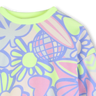 Billieblush girls sweatshirt pastel floral heart print close up detail