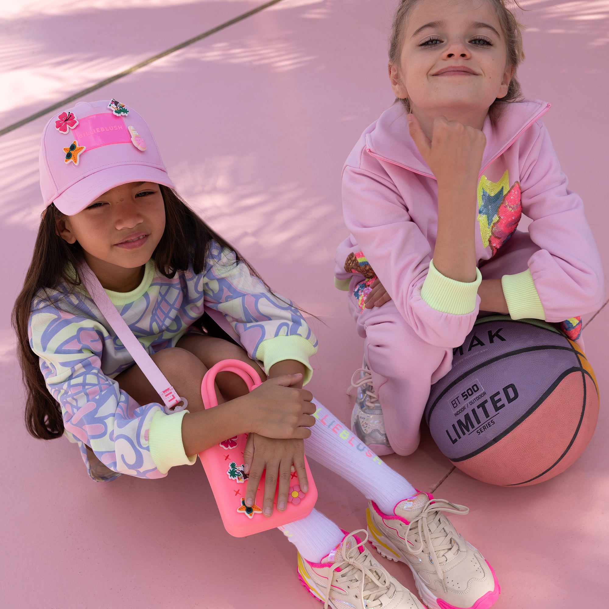 Billieblush girls summer outfit floral sweatshirt and shorts set