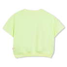 Billieblush girls lime short sleeve sweatshirt back view ribbed hem