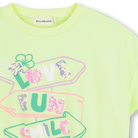 Billieblush girls lime sweatshirt sequin slogan detail close up