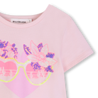 Billieblush girls pink t-shirt sequin sunglasses floral detail close up