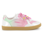 Billieblush girls pink green trainers side profile pastel panels