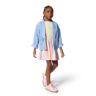 Billieblush girls outfit trainers styled pink green lace up
