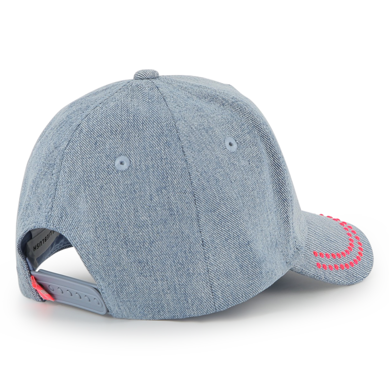 Billieblush girls denim cap adjustable back strap snap closure rear view